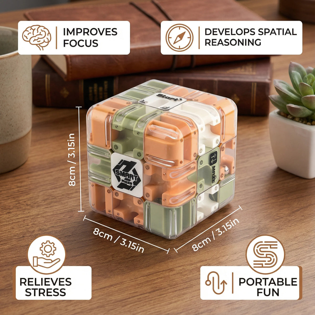 3D Puzzle Cube Portable Clear Maze Sealed Metal Ball