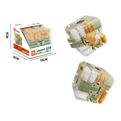 3D Puzzle Cube Portable Clear Maze Sealed Metal Ball