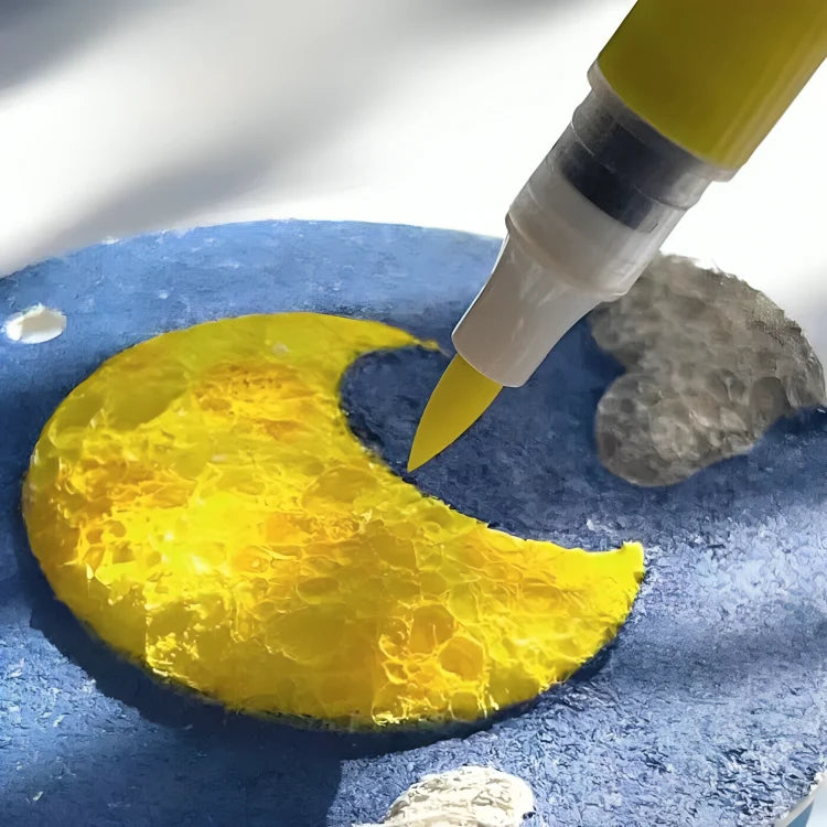 3D Texture Painting Kit Foaming Paint Brushes & Templates