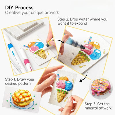 3D Texture Painting Set Foaming Paints & Brushes