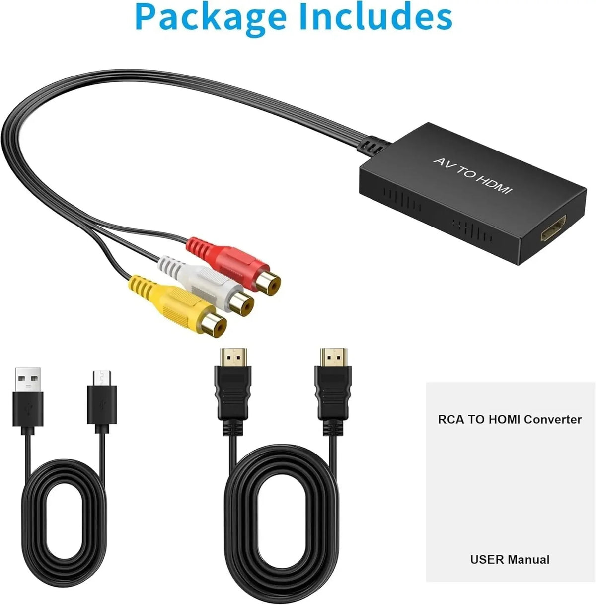 AV to HDMI Adapter 1080p RCA Input PAL & NTSC