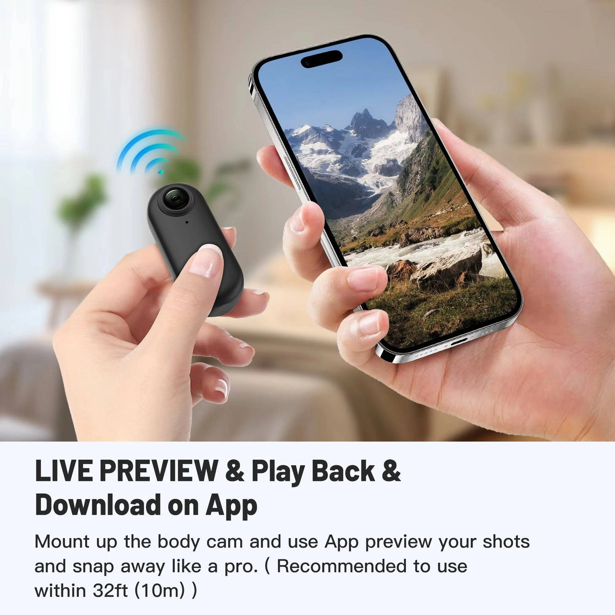 Action Camera 4K Waterproof Magnetic 360° Mount