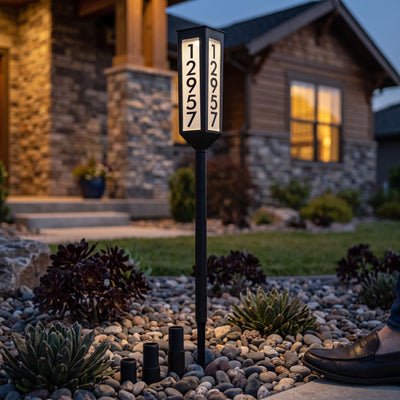 Address Stake Solar Powered Adjustable Height Automatic Light Sensor