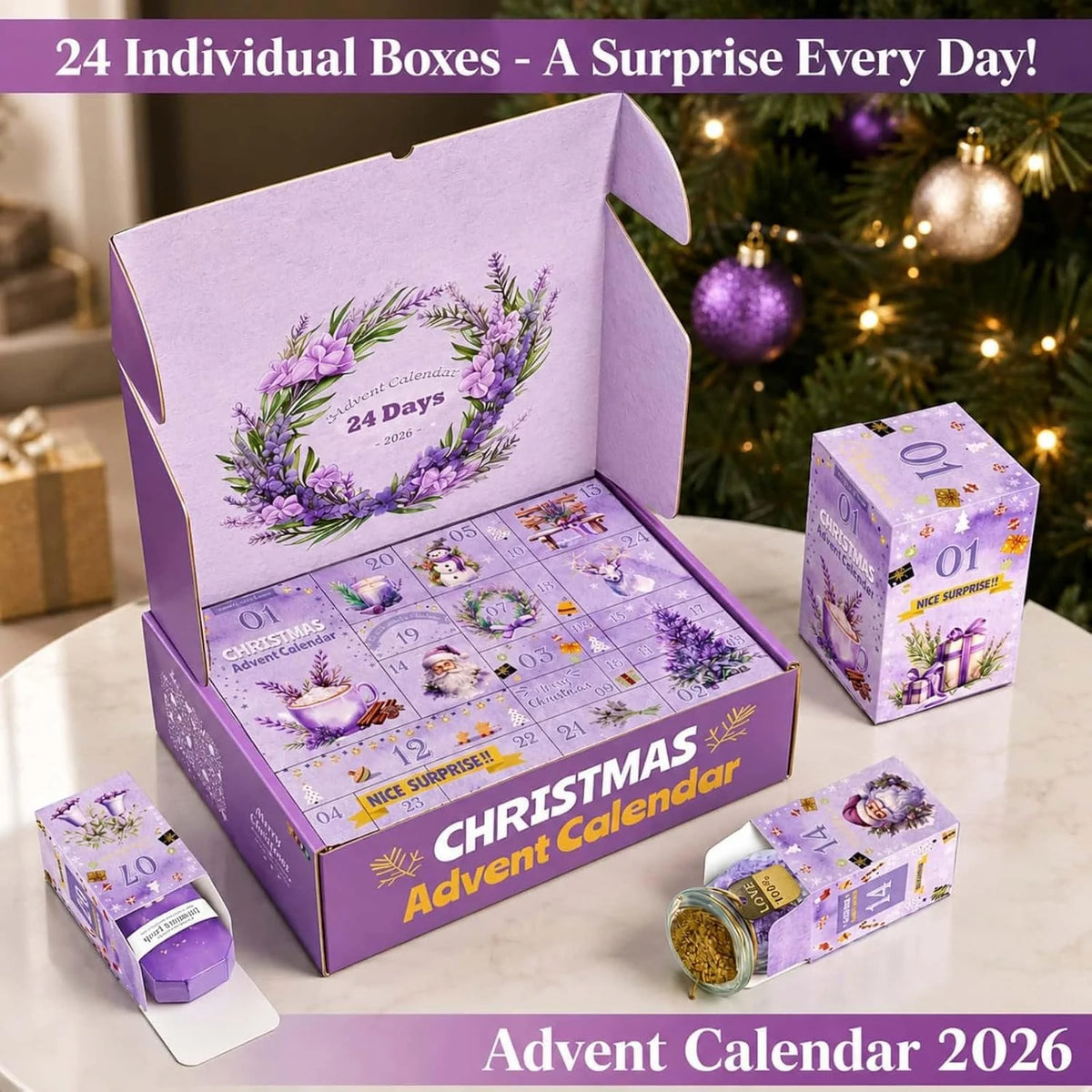 Advent Calendar 24 Day Lavender Spa Skincare & Accessories
