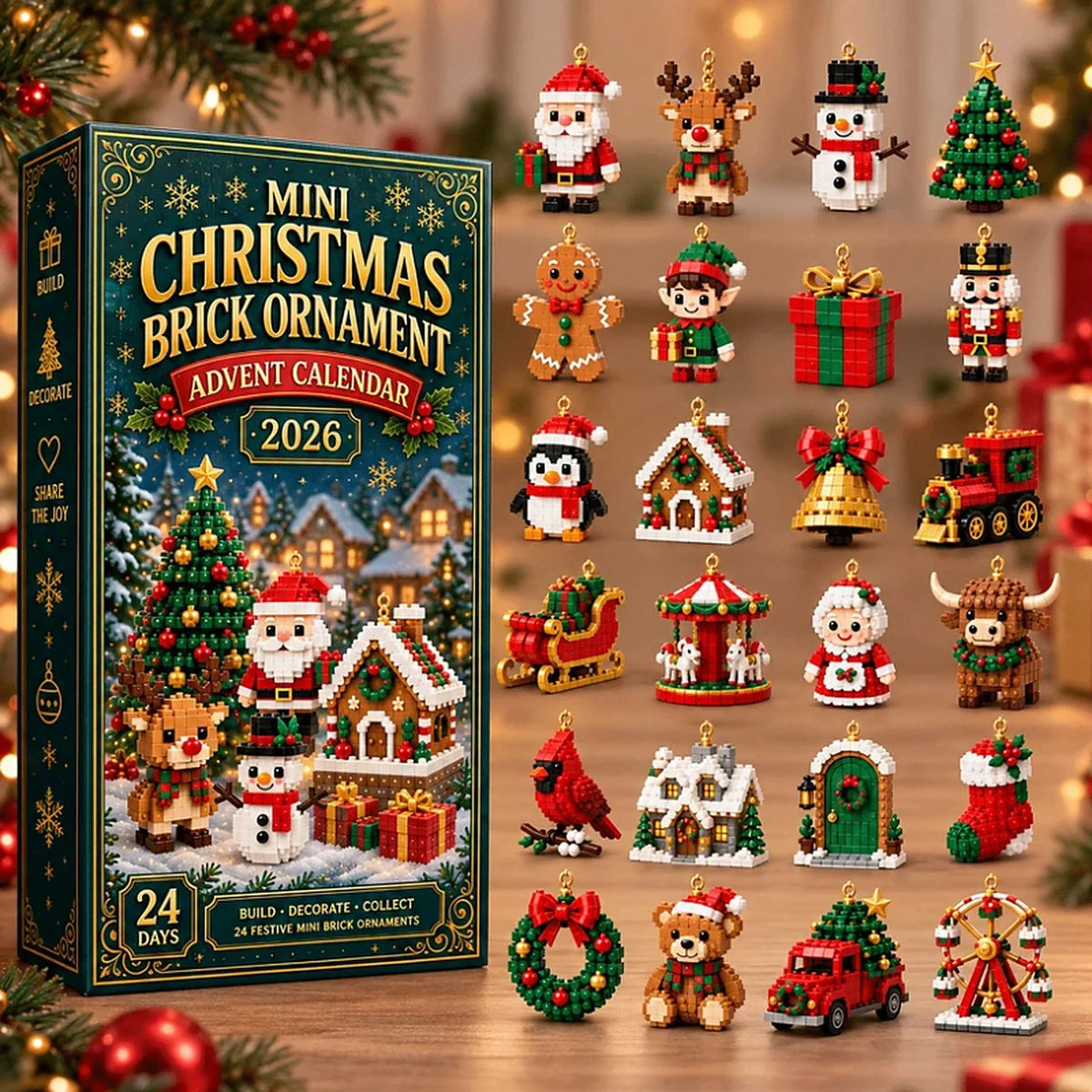 Advent Calendar 24 Mini Building Sets With Hanging Ornaments