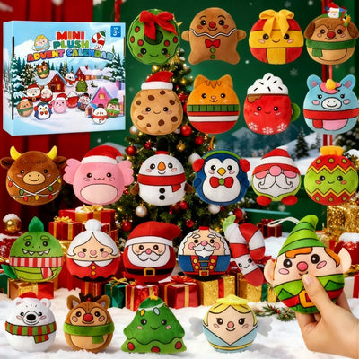 Advent Calendar 24 Mini Hanging Plush Ornaments