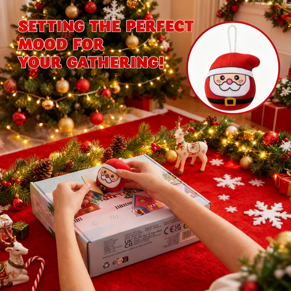 Advent Calendar 24 Mini Hanging Plush Ornaments