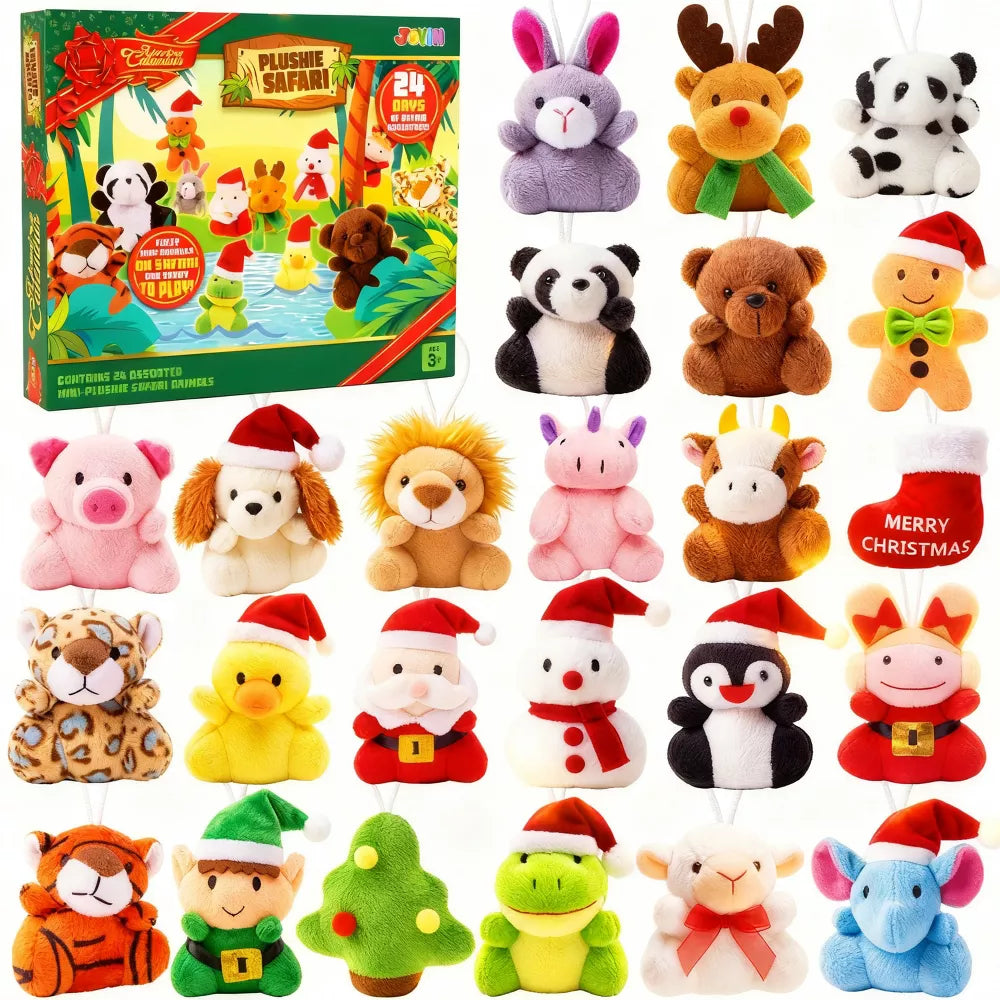 Advent Calendar 24 Mini Plush Reusable Numbered Box