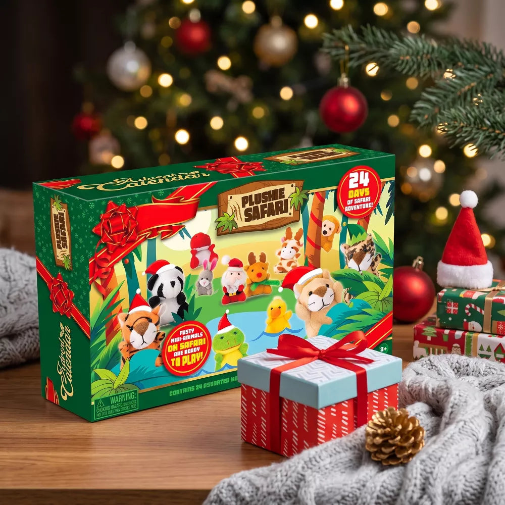 Advent Calendar 24 Mini Plush Reusable Numbered Box