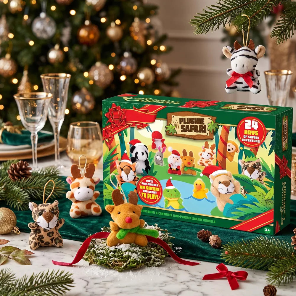Advent Calendar 24 Mini Plush Reusable Numbered Box