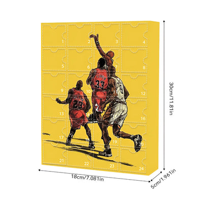 Advent Calendar Basketball Collectible Figures Stand-Up Display