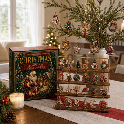 Advent Calendar Diamond Painting Ornament Craft Kit 24 Compartments