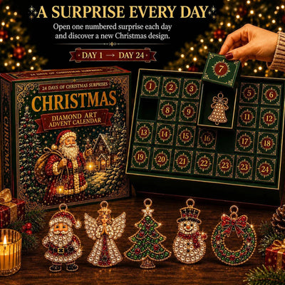 Advent Calendar Diamond Painting Ornament Craft Kit 24 Compartments