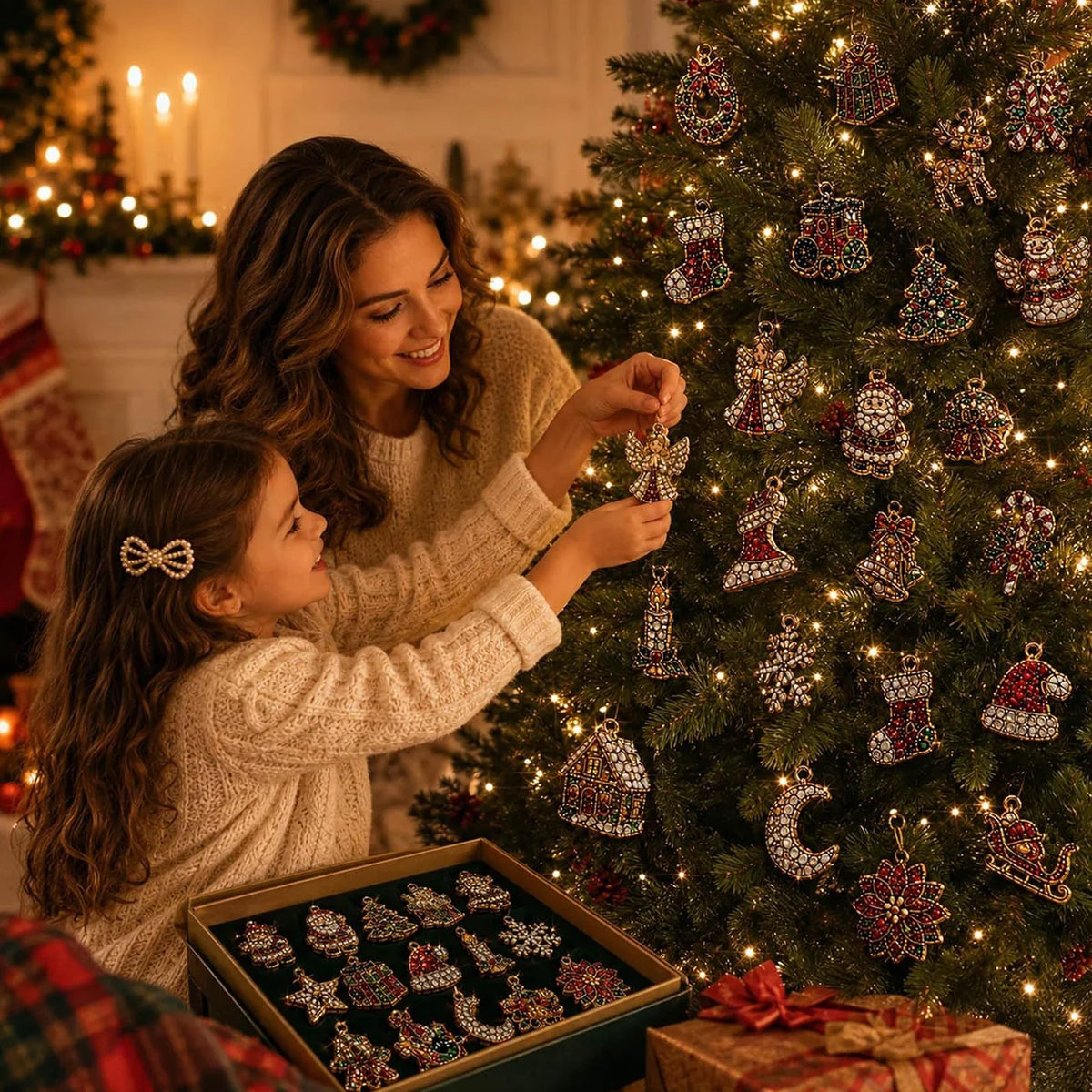 Advent Calendar Diamond Painting Ornament Craft Kit 24 Compartments