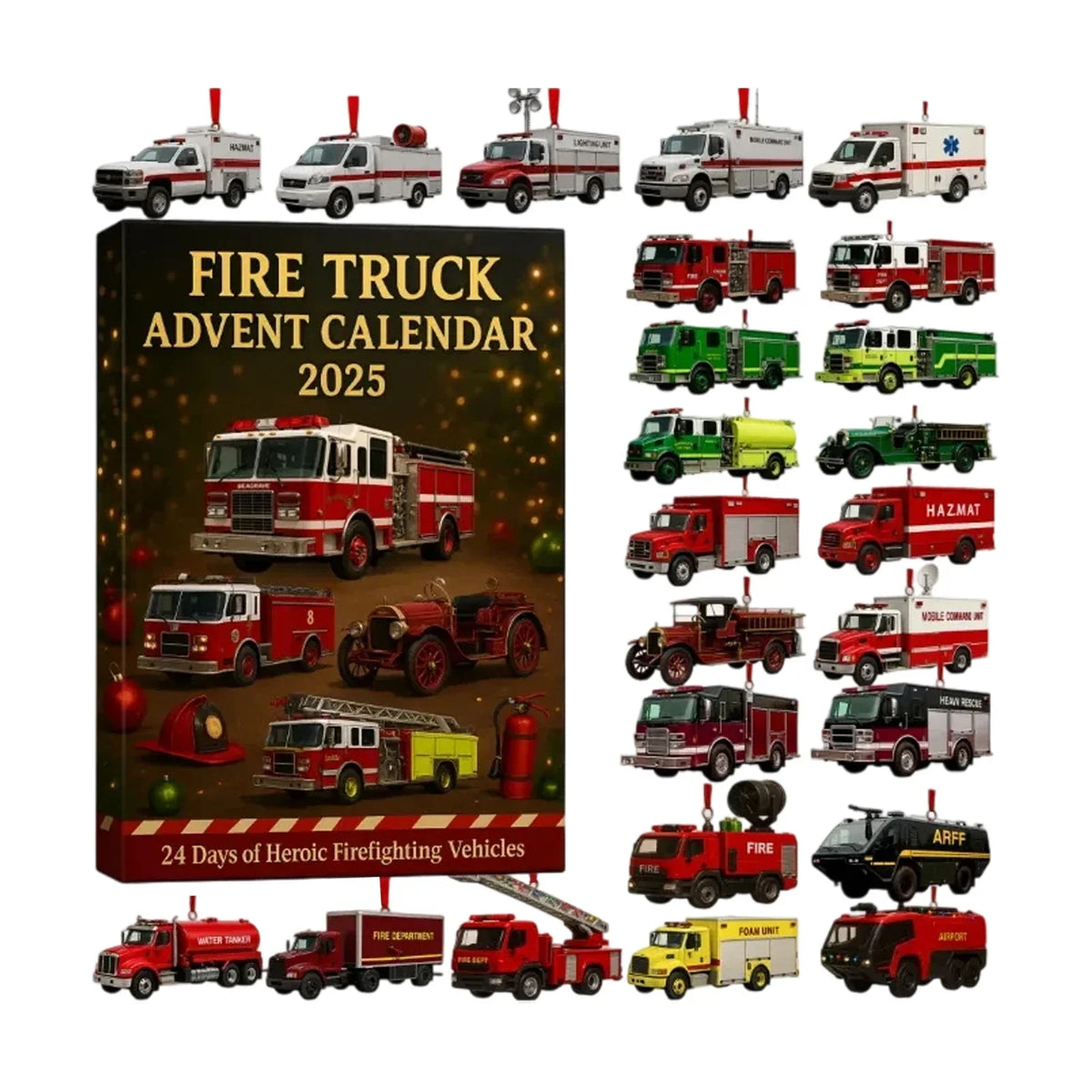 Advent Calendar Firefighter Playset 24 Toy Surprises