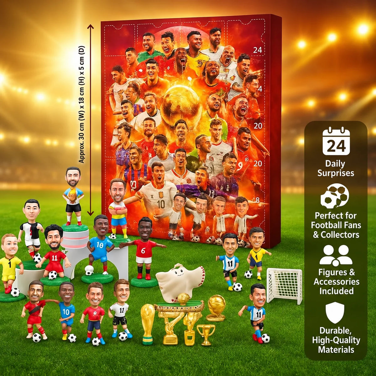 Advent Calendar Football Figures & Fan Items 24 Days