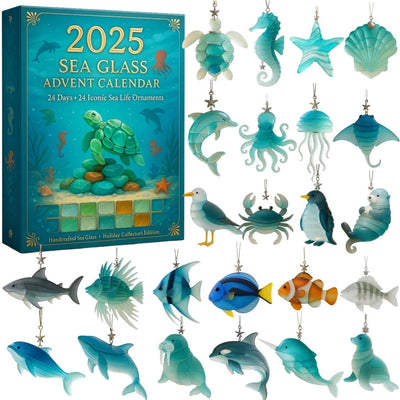 Advent Calendar Frosted Glass Ocean Ornaments Set of 24