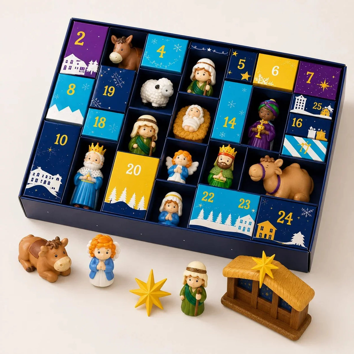 Advent Calendar Nativity Scene 25-Piece Set