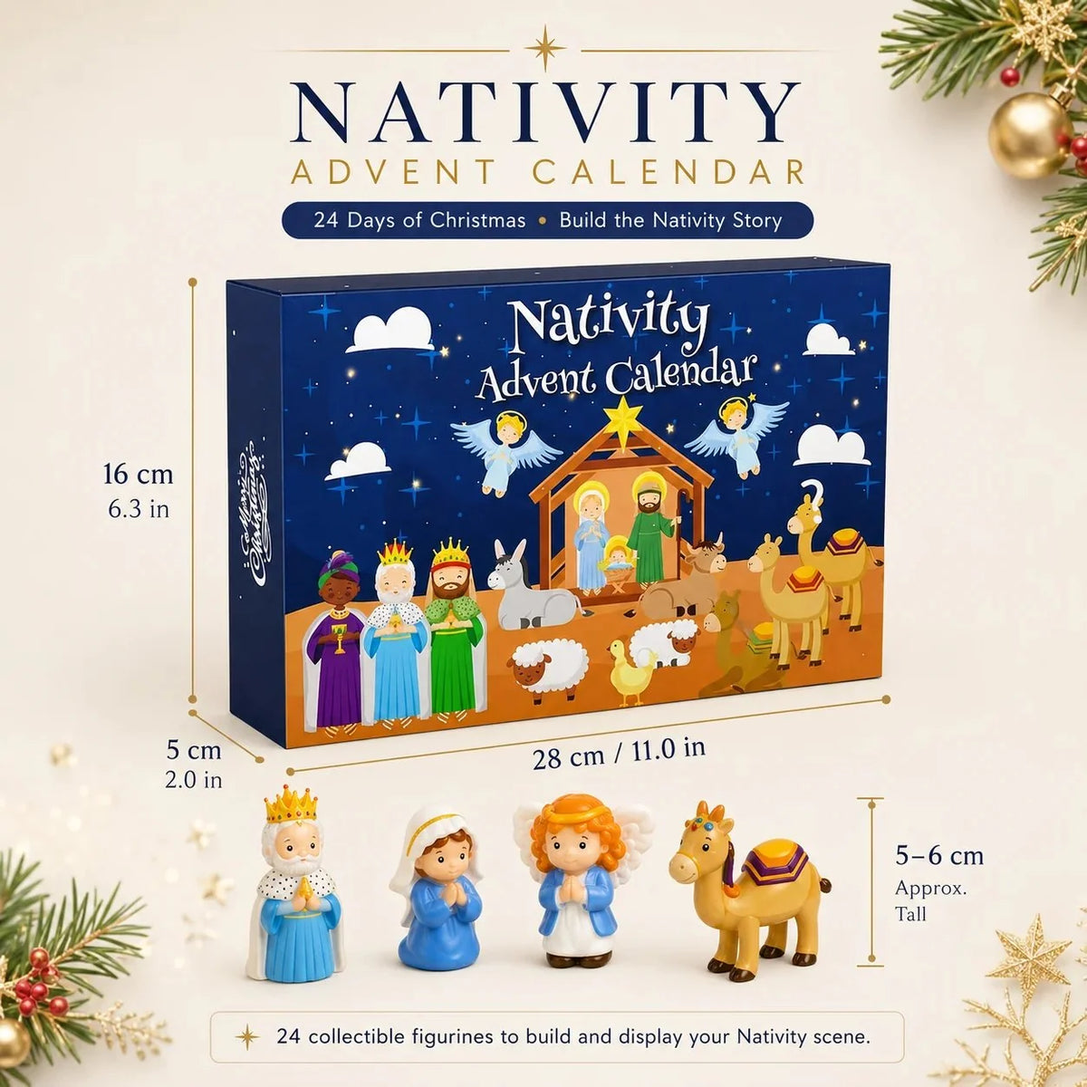 Advent Calendar Nativity Scene 25-Piece Set