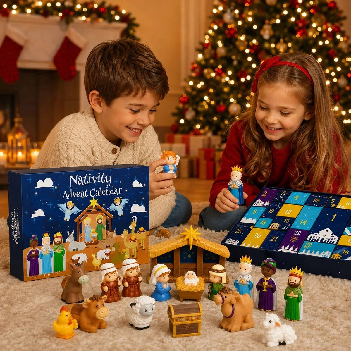 Advent Calendar Nativity Scene 25-Piece Set