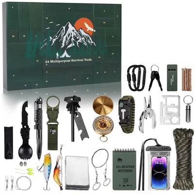 Advent Calendar Outdoor Survival Tools 24 Compartments