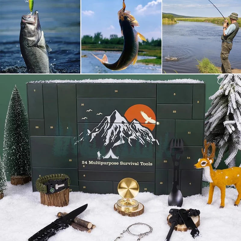 Advent Calendar Outdoor Survival Tools 24 Compartments
