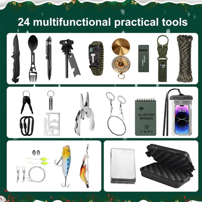 Advent Calendar Outdoor Survival Tools 24 Compartments