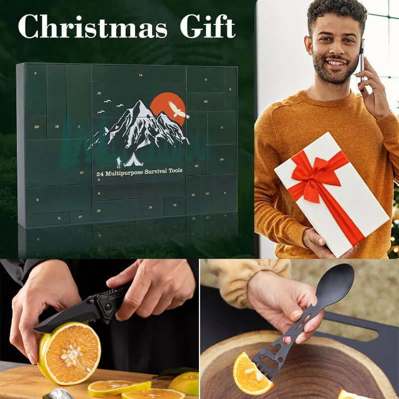 Advent Calendar Outdoor Survival Tools 24 Compartments