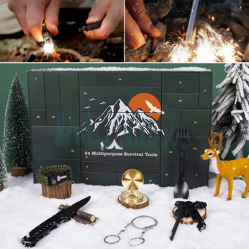 Advent Calendar Outdoor Survival Tools 24 Compartments
