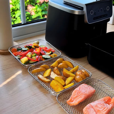 Air Fryer Baskets 3-Tier Stackable Universal Fit Dishwasher Safe