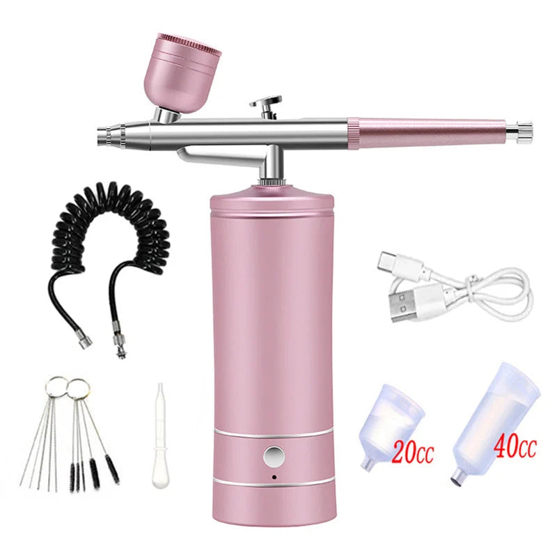 Airbrush Gun Cordless Rechargeable Precision Nozzle & Adjustable Pressure