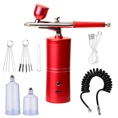 Airbrush Gun Cordless Rechargeable Precision Nozzle & Adjustable Pressure