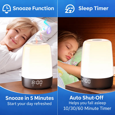 Alarm Clock Sunrise Simulation & Dimmable Night Light