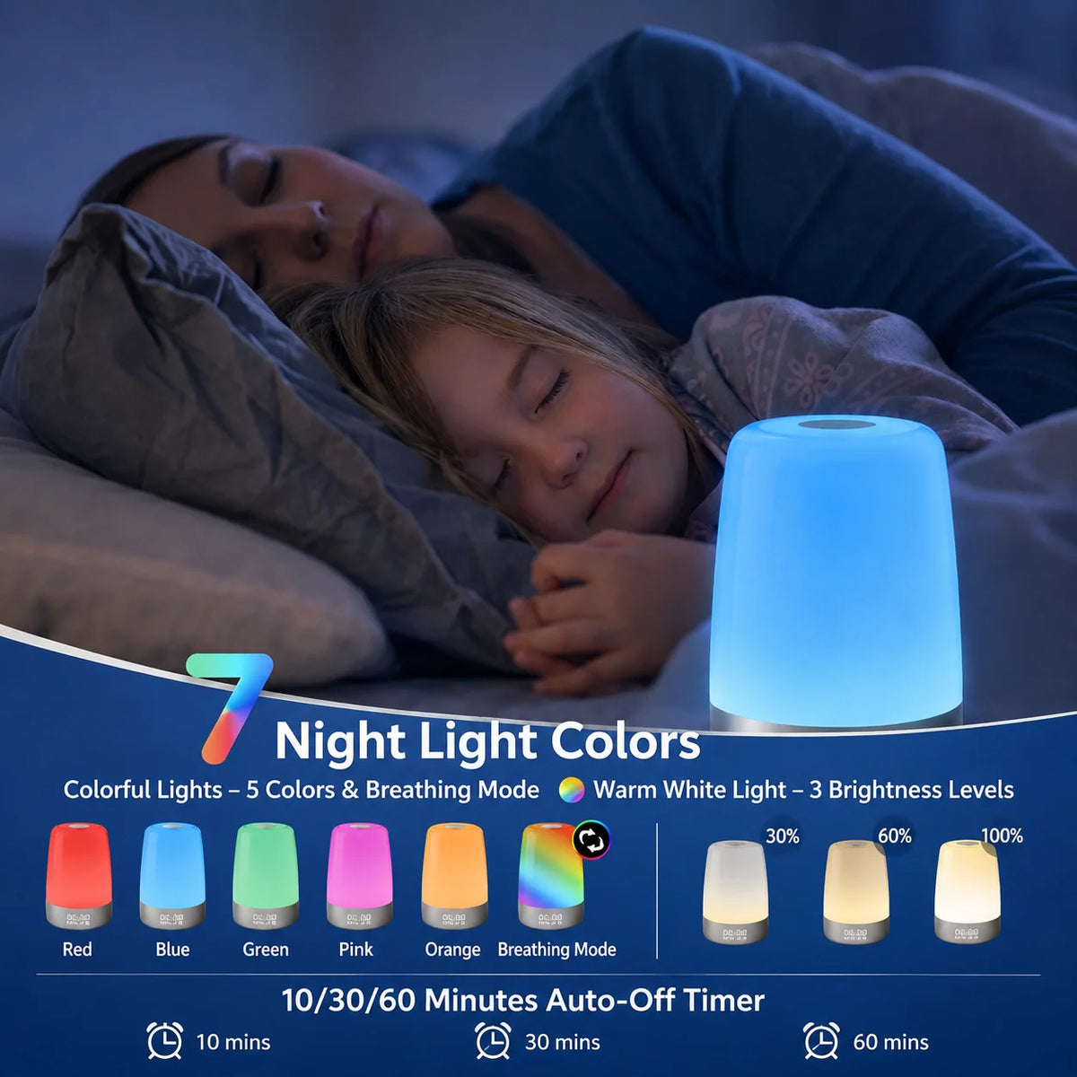 Alarm Clock Sunrise Simulation & Dimmable Night Light
