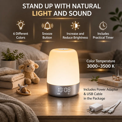 Alarm Clock Sunrise Simulation & Dimmable Night Light