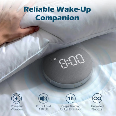 Alarm Clock Vibrating Disc 110 dB Cordless Rechargeable