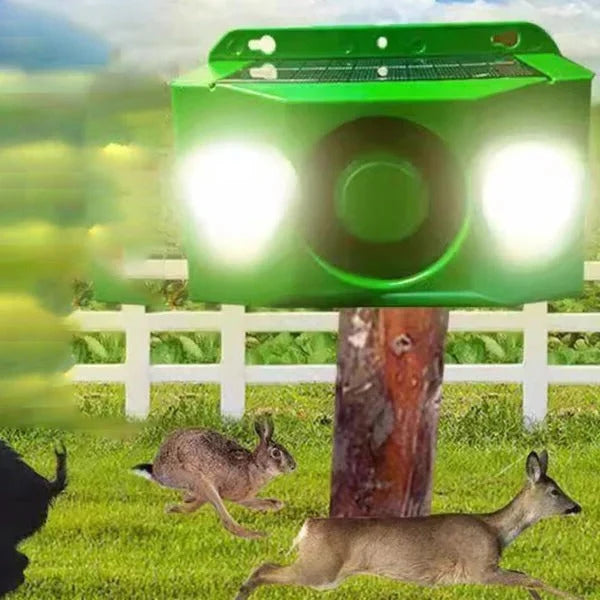 Animal Deterrent Solar Dual Flashing Lights & Alarm