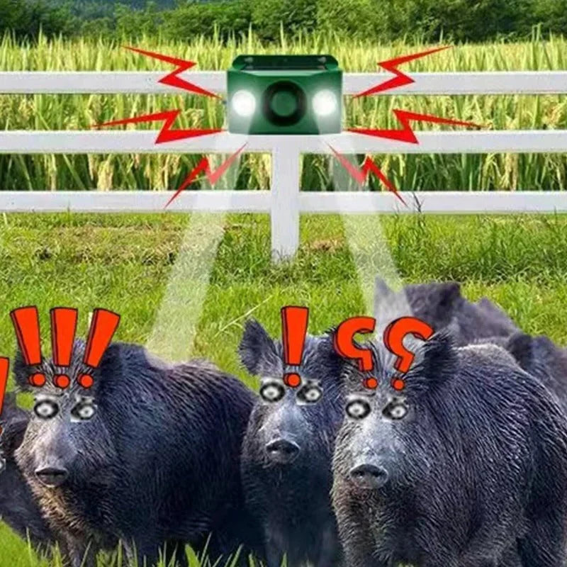 Animal Deterrent Solar Dual Flashing Lights & Alarm