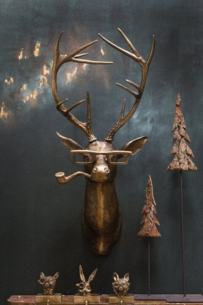 Animal Head Wall Decor Hand-Painted UV-Resistant Resin