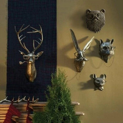 Animal Head Wall Decor Hand-Painted UV-Resistant Resin
