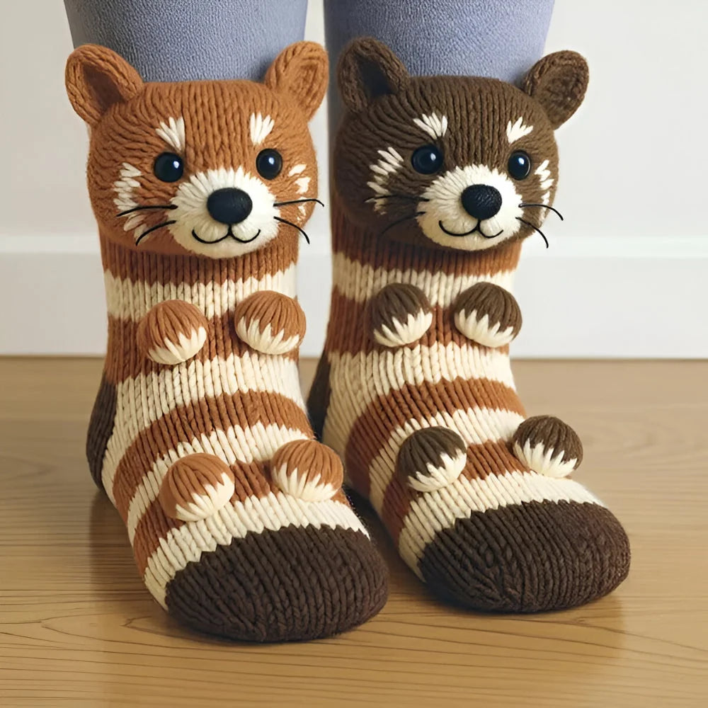 Animal Slipper Socks Soft Fleece Non-Slip Grip