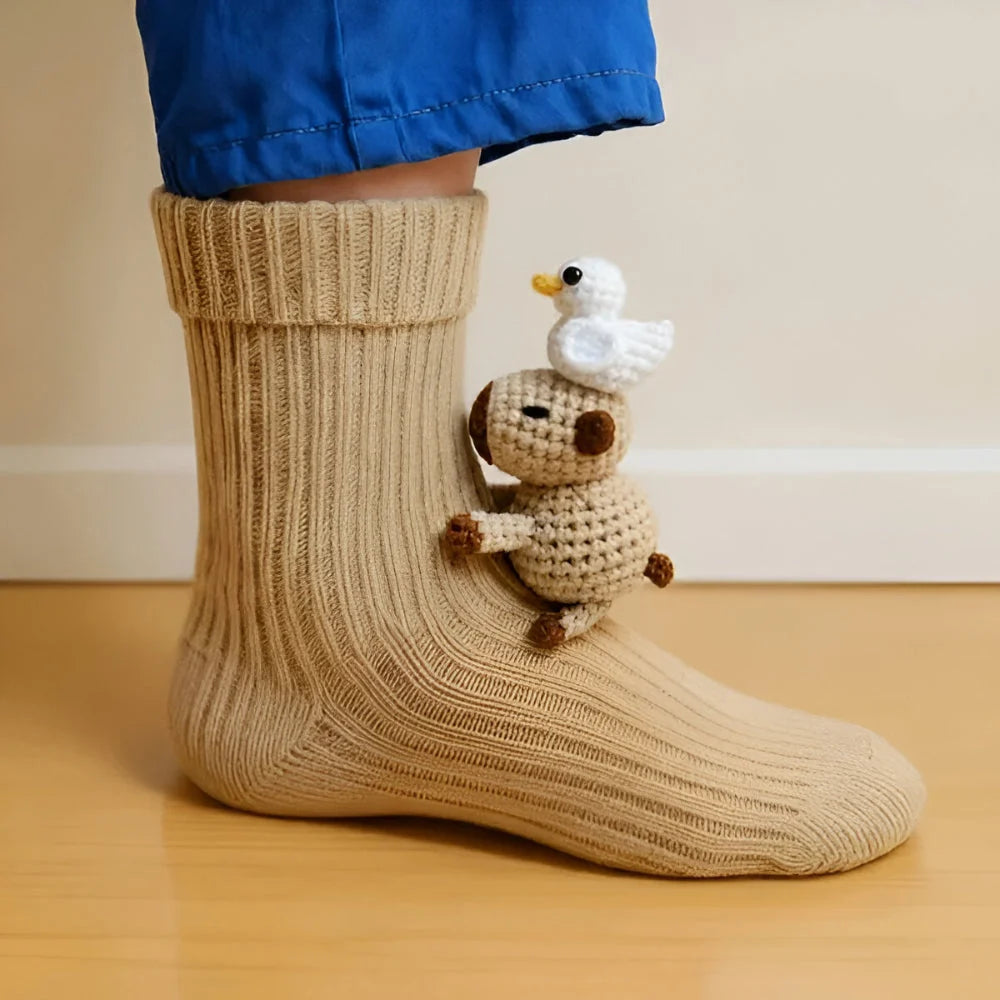 Animal Slipper Socks Soft Fleece Non-Slip Grip