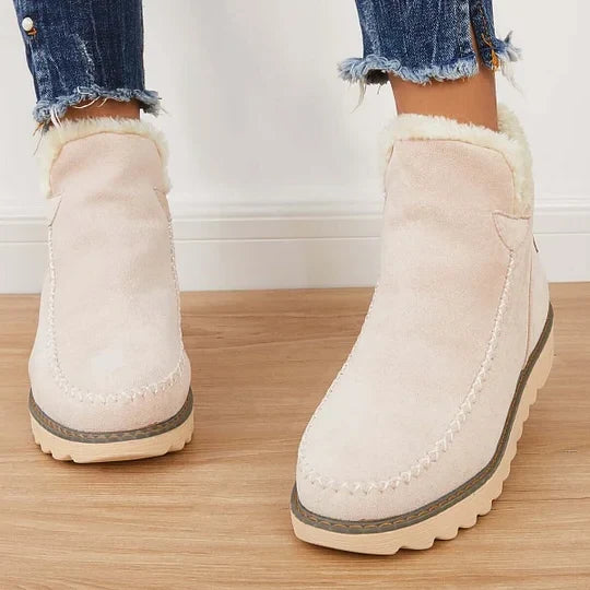 Ankle Boots Insulated Lining Elastic Lace Non-Slip Outsole