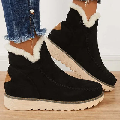 Ankle Boots Insulated Lining Elastic Lace Non-Slip Outsole