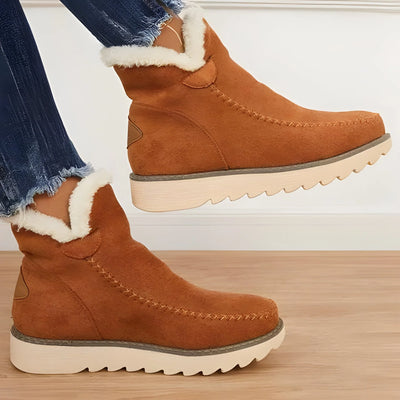 Ankle Boots Insulated Lining Elastic Lace Non-Slip Outsole