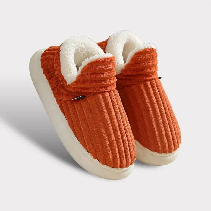 Ankle-High Slippers Flannel Fleece Cushioned & Non-Slip Sole