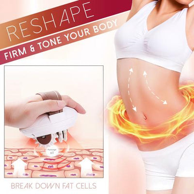 Anti-Cellulite Massager High-Frequency Vibration 3 Ergonomic Wheels Rechargeable