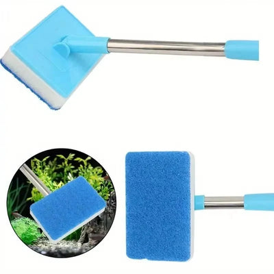 Aquarium Cleaner Telescoping 22-37 Inch Rotating Head Dual Pad