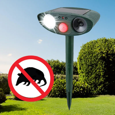 Armadillo Repellent Ultrasonic Motion-Activated Solar-Powered