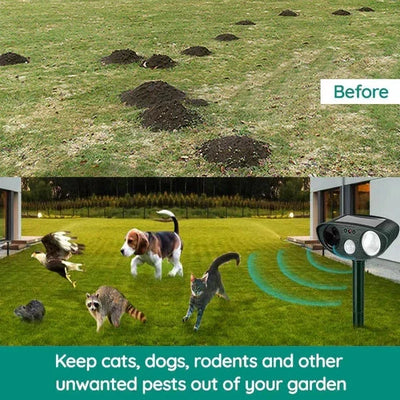 Armadillo Repellent Ultrasonic Motion-Activated Solar-Powered Weatherproof